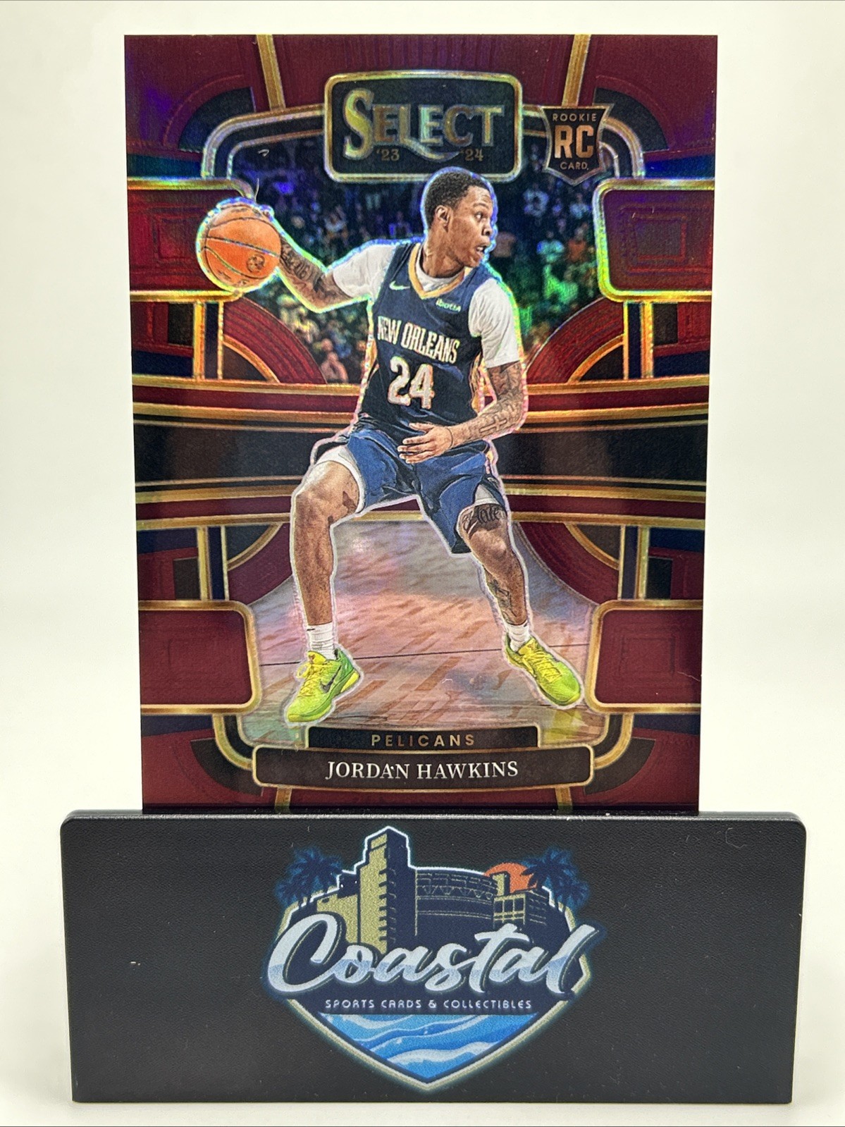 2023-24 Panini Select Jordan Hawkins RC Concourse Maroon Prizm /175 (Print Line)