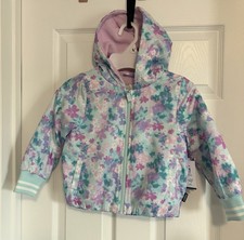 BNWT GIRLS OSHKOSH B'GOSH PUFFER JACKET FLORAL HOODED ZIP  LINED US SIZE 3T