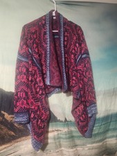 Cotton Emporium Open Front Cardigan Western Aztec Pattern Women's Size Large EUC