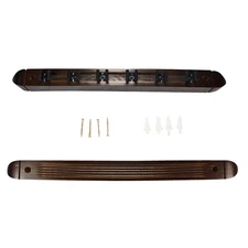 Pool Cue Wall Rack - 6 Billiards Stick Holder - Wood