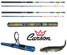 kit 2 canna anaconda 2.40m 300g pesca siluro break line storione fondo spinning