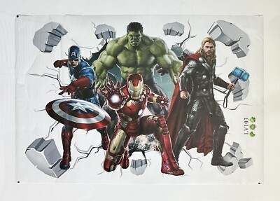 Avengers 3D Smashed Wall Sticker Decal Mural Iron Man Hulk Thor Captain America