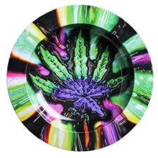 5.4 inches, Creative Pattern Tobacco Cigar Metal Ashtray With 4 Slots