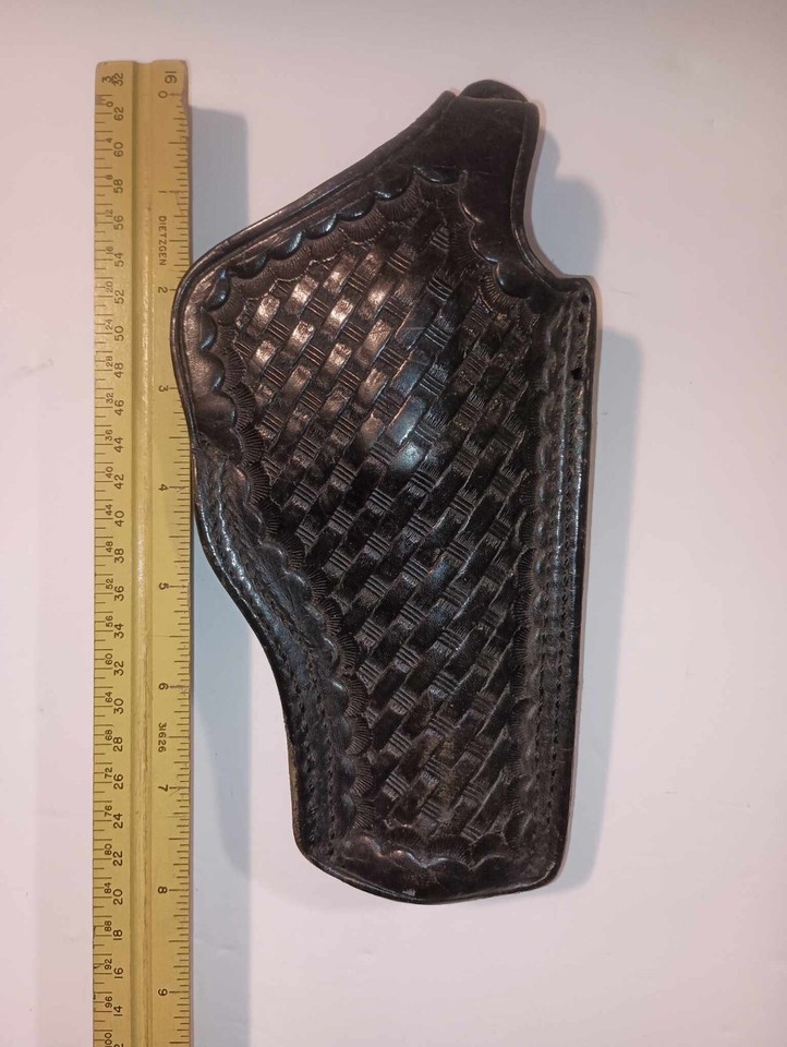 Mixson Leathercraft 309 408 Black Leather Gun Holster Vintage Right