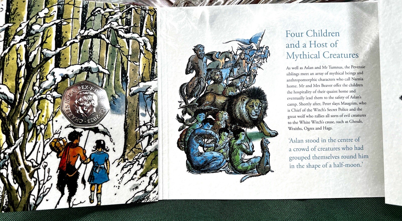 2023 Royal Mint, 50p Narnia Coin & folder The Lion, Witch, & Wardrobe Gift