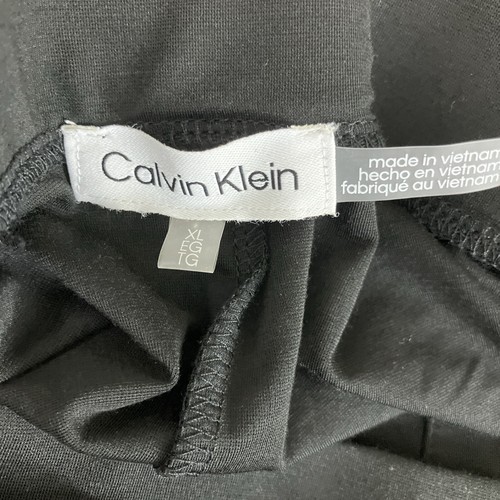 Calvin Klein Wide Leg Dress Pants M3GFX055 Black Size XL Pull on Belt - Picture 10 of 14