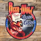 Vintage Styl Coors Light Beer Wolf Metal Sign Mancave Wall Decor Coors Beer
