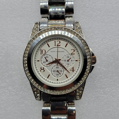 Sofia Vergara Women Watch 39mm Silver Tone Band 6.75'' , Runs *