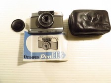 Olympus Pen-EES 35mm Half Frame Film Camera, w/ Manual, Lens cap, Leather Case