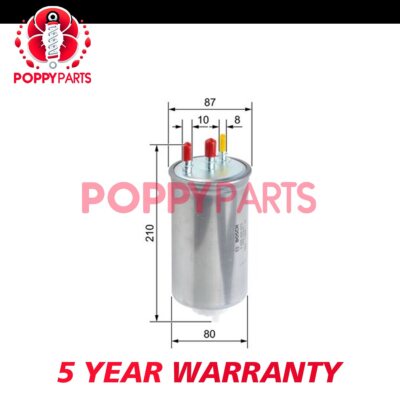 Fits Dacia Duster 2010-2018 1.5 dCi + Other Models Fuel Filter Poppy