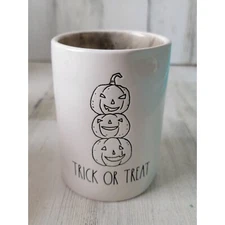 Rae Dunn happy Trick or treat pumpkin candle AS IS black home decor