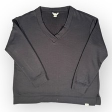 Orvis V-Neck Pullover Jumper Size XL Navy Blue Soft Modal Sweater Long Sleeve