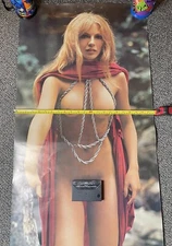 Vintage Gallery 1976 Original Double Sided Calender Pinup Poster 21.5”x67” Rare