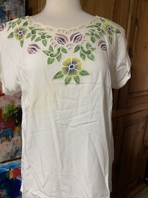 Jane Ashley Top And Skirt Set Size M Floral Lace Accent. Vintage