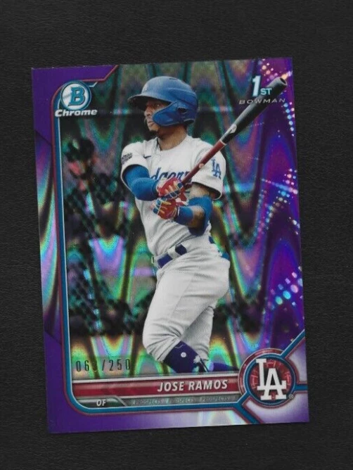 2022 Bowman Jose Ramos BCP-129 Chrome Purple RayWave Refractor 63/250 Dodgers