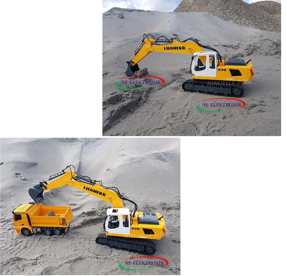 Liebherr RC Schaufel Bagger Spielzeug 2,4Ghz 1:20 + RC LKW Mercedes Arocs 1:26 - Bild 3 von 4