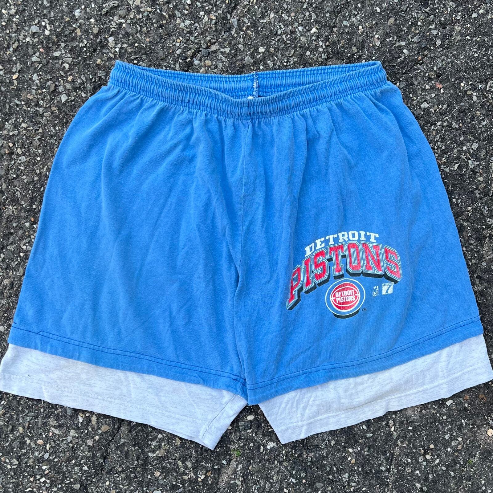 Vintage 90s Detroit pistons blue cotton shorts