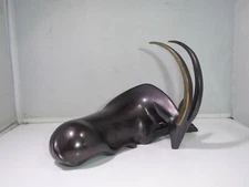 LARGE LOET VANDERVEEN SEATED BRONZE  IBEX FROM AN EDITION OF 750