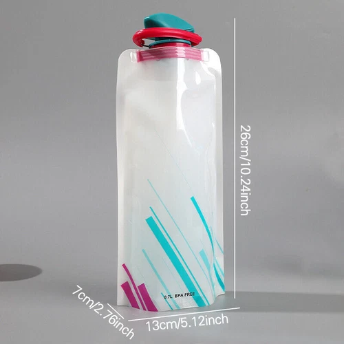 Faltbar Laufen Outdoor Aktivitäten Wasserflasche 700ml zusammenklappbar 700ml - Bild 14 von 32