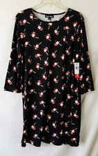 NWT Dress Works Women's Black Stretchy Christmas Santa Dress Size Large