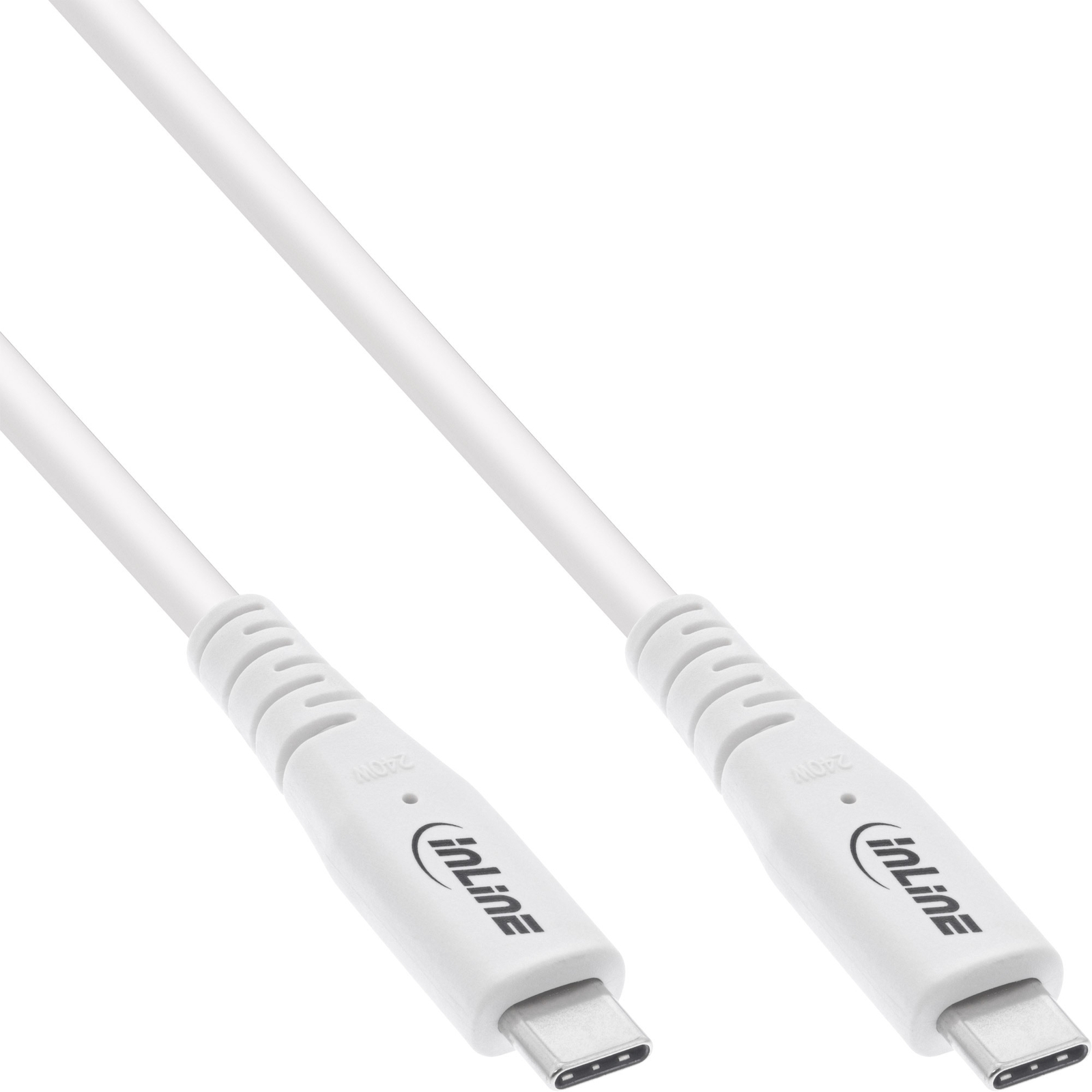 Inline Usb4 Kabel, Usb-c Stecker/stecker, Pd 240w, 8k60hz, Tpe, Weiß,