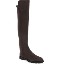 STUART WEITZMAN 5050 CITY STITCH OVER THE KNEE BOOTS SUEDE BOOT GRAY GREYSIZE 6