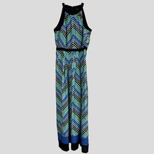 Ann Taylor Dress Women's Size 6 Multicolor Sleeveless Pleated Maxi
