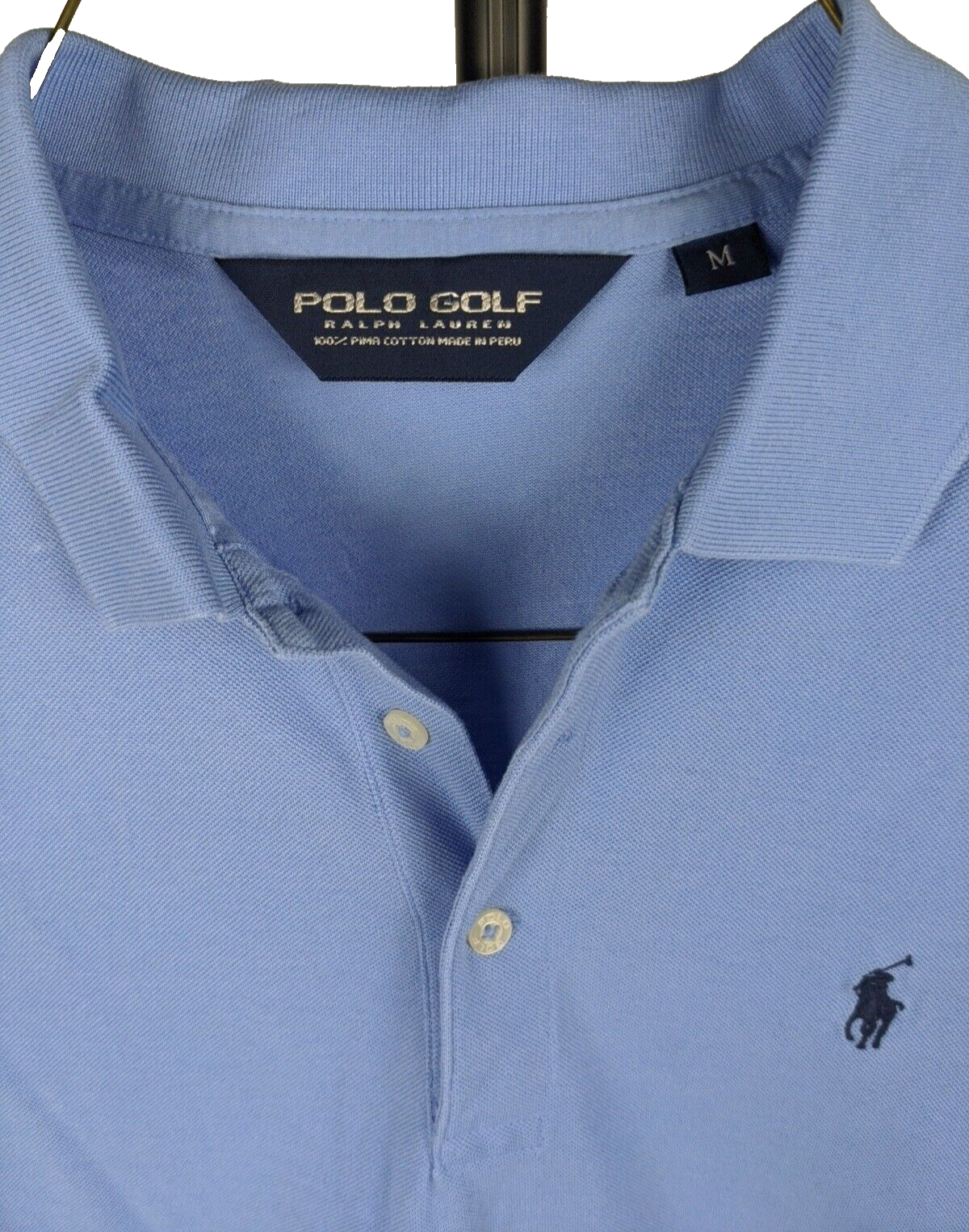 Polo Ralph Lauren camicia logo pony blu cotone taglia media