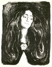 Edvard Munch - The Brooch. Eva Mudocci Giclee Fine Art Print on Canvas 48"