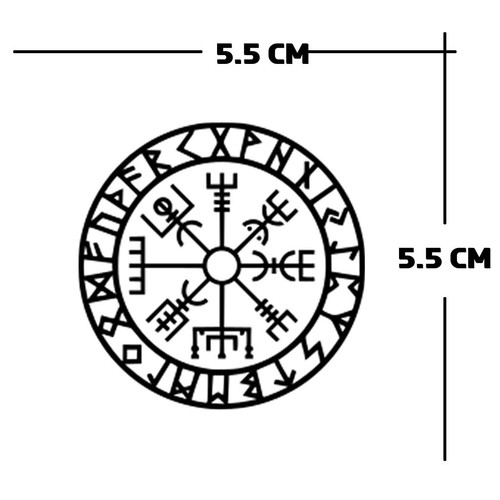 Viking Icelandic symbol TEMPORARY Tattoo compass Vegvisir - Picture 2 of 2