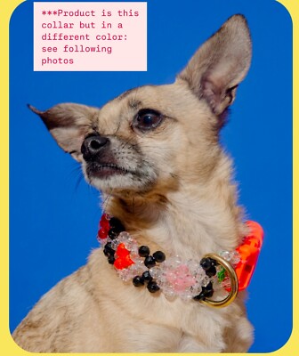 Susan Alexandra Beaded Dog Cat Collar Size XS Quirky Cute  