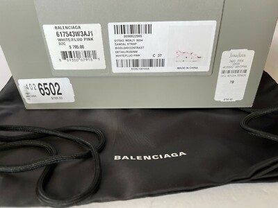 New Balenciaga Track Grip Straps Sport Sandals White Pink US 7
