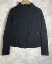 Adidas Gray Women  s Jacket M Heart Racer Asymmetric Zip Long Sleeve Activewearw