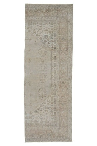 Distressed Turkish Oushak Runner 3'3" X 9'4" - 第 1/8 張圖片