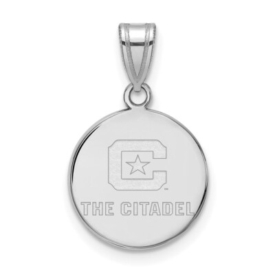 10k White Gold LogoArt The Citadel C With Star Medium Pendant