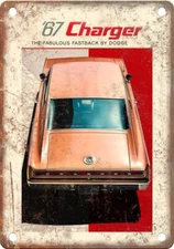 1967 Dodge Charger Vintage Automobile Ad Reproduction Metal Sign AA126