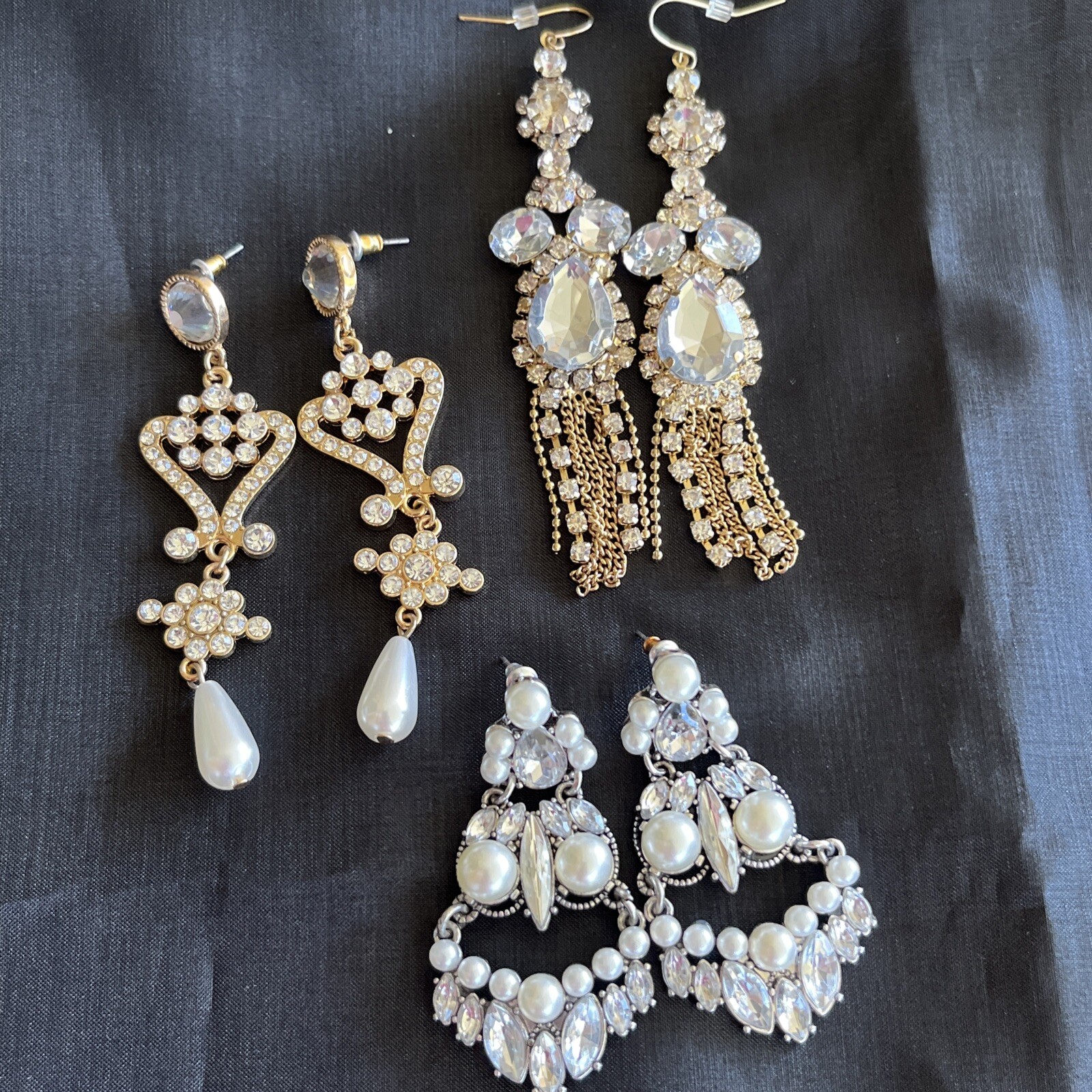 Earrings Pierced Statement Dangling Chandelier Br… - image 12