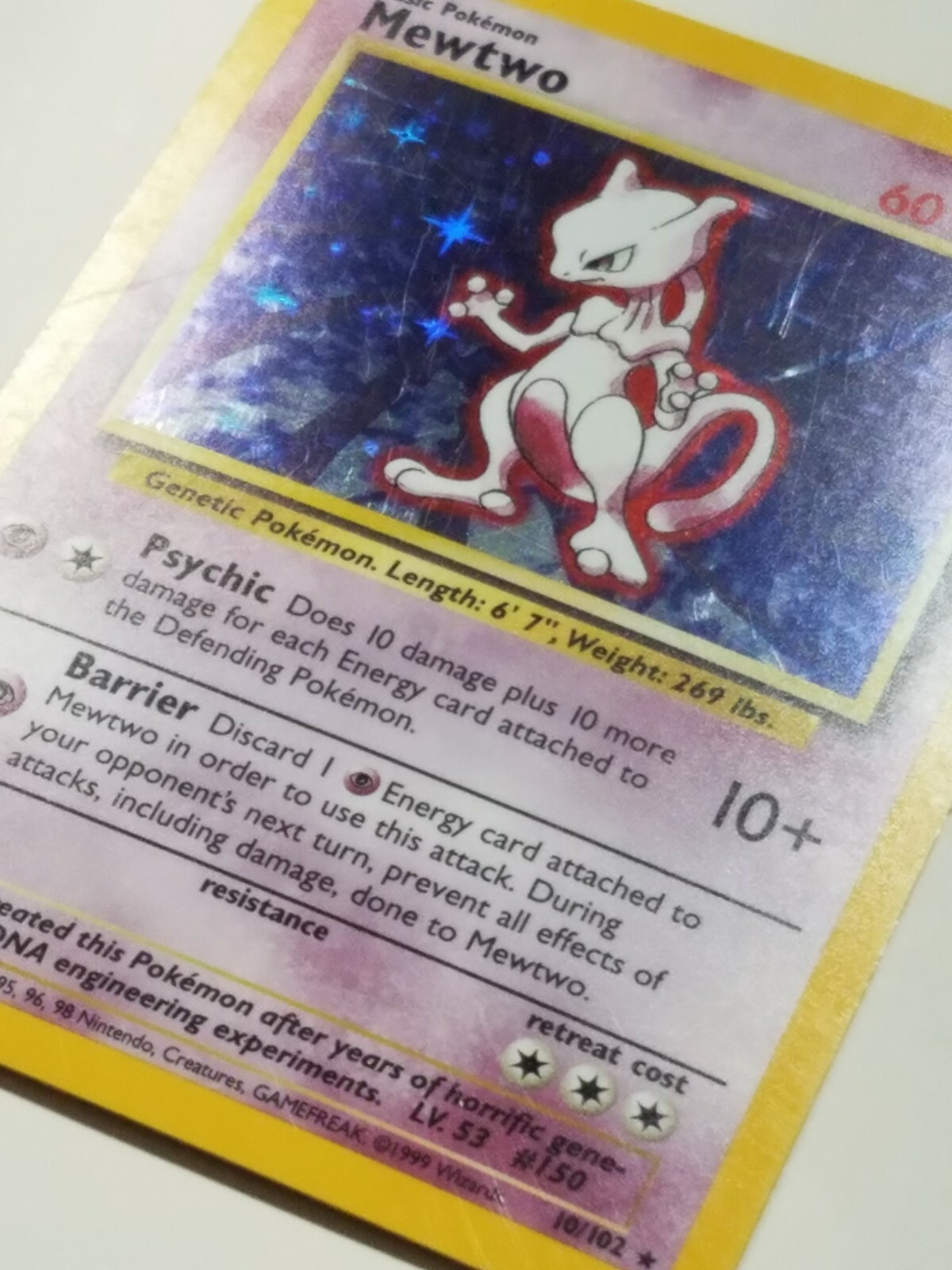 HOLO Mewtwo 10/102 - LP - Base Set 1999 Pokemon Card - $1 Combined Shipping  | eBay