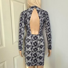 H&M Snakeskin Bodycon Backless Dress Size XS/0