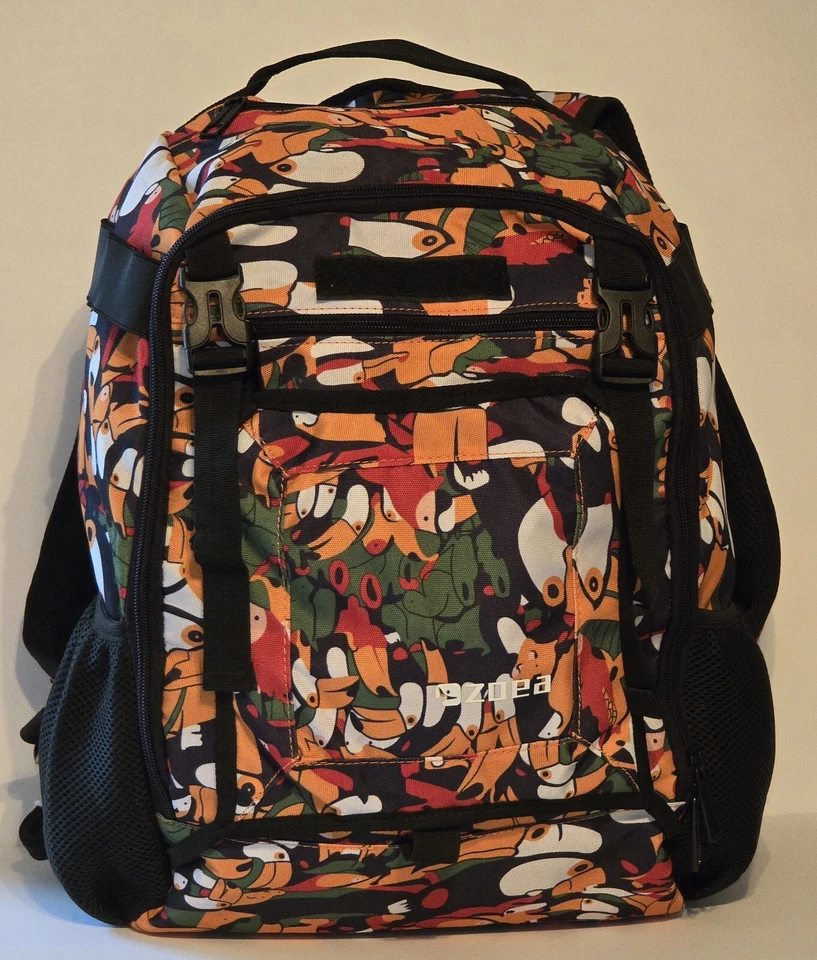 Zoea Tucan Bird Print Athletic Backpack Sports Bag Hike Travel Outdoors - Imagem 4 de 4