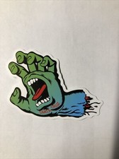 Santa Cruz Blue / Green Screaming Hand Glossy Skateboard Decal Sticker Gloss4