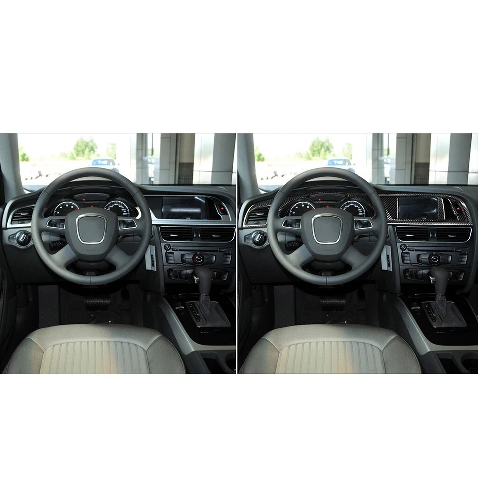 3Pcs Real Carbon Fiber Dashboard Speedometer Panel Trim For Audi A4 S4 RS4 13-16 - Image 4 of 4