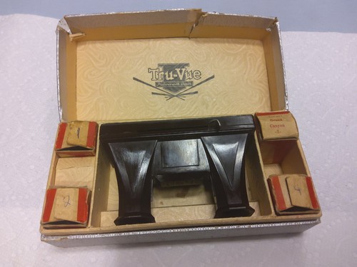 Vintage Tru-Vue Film Viewer & Original Grand Canyon Box w/4 Film Strips, Tested