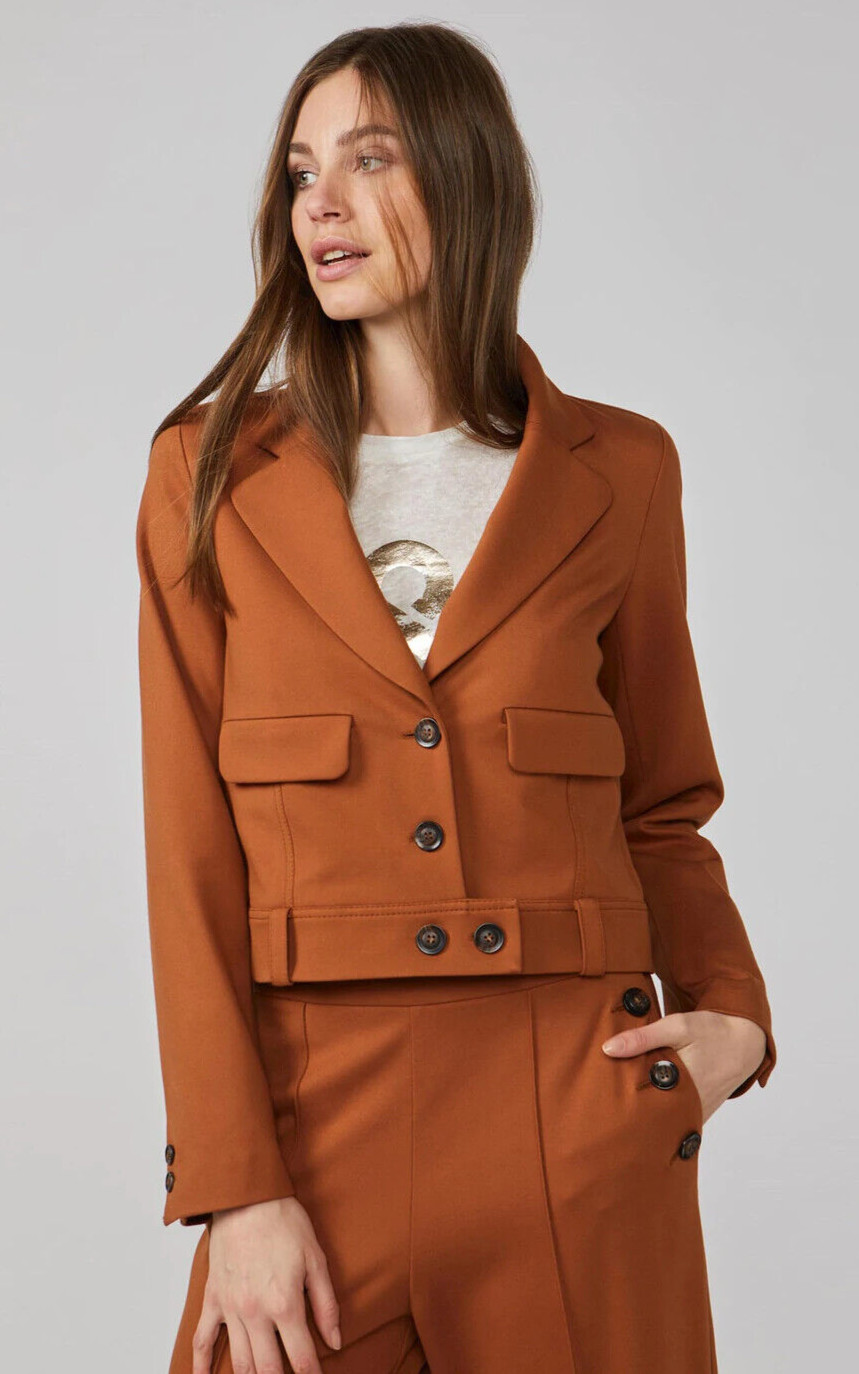Summum Woman Trouser Suit Punto Milano Blazer Jacket 38 EU BNWT RRP £320 Caramel