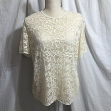Vintage Victoria s Secret - Gold Tag - Lace Crop Tee