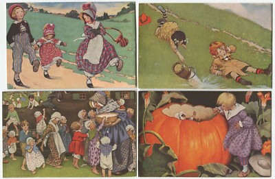10 KARTEN - KINDERREIME, JESSIE WILLCOX SMITH - Kinder Postkarte, VERSCHIEDENE GRÖßEN