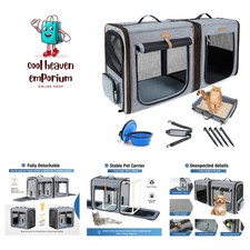 2-in-1 Cat Travel Carrier with Litter Box, 20.85" x2 x19.7"x19.7" Large Cat C...