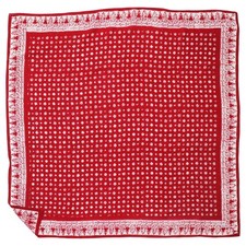 Large 39" Hand Dyed Batik Bandana, 100 Soft Cotton, Celebrations, Red, White