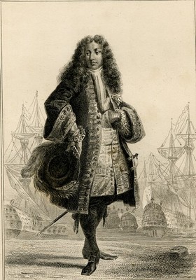 7 Antique Prints-PORTRAIT-NAVAL-COMMANDER-JEAN-BART-TOURVILLE-Pardinel-ca. 1850