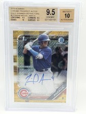 MIGUEL AMAYA 2019 Bowman cromo oro brillo refractor/50 automático BGS 9,5/10 gema